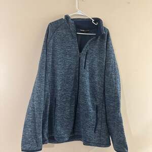 Swiss Tech Men's Full Zip Fleece Jacket, Heathered Blue, Size Large